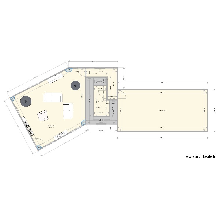 PLAN TRAVAUX  1. Plan de 6 pièces et 87 m2