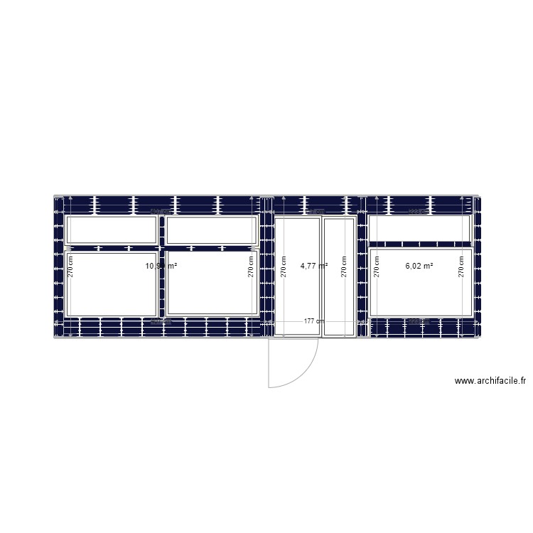  projet devanture . Plan de 3 pièces et 22 m2