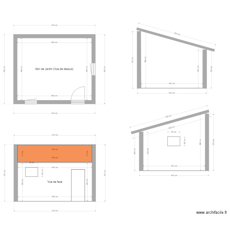 abri jardin. Plan de 0 pièce et 0 m2