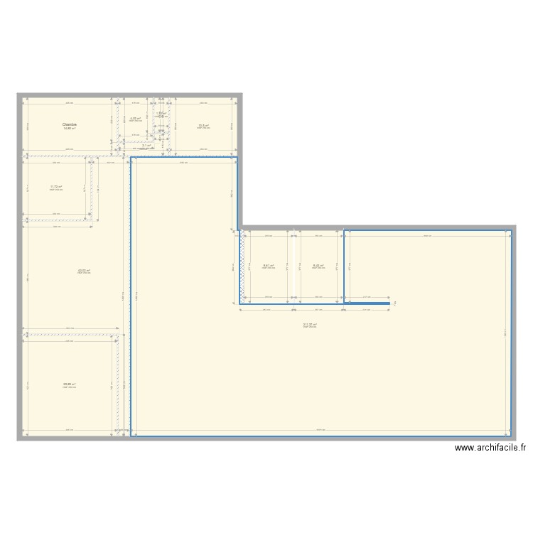 FOUETILLOUX. Plan de 11 pièces et 343 m2