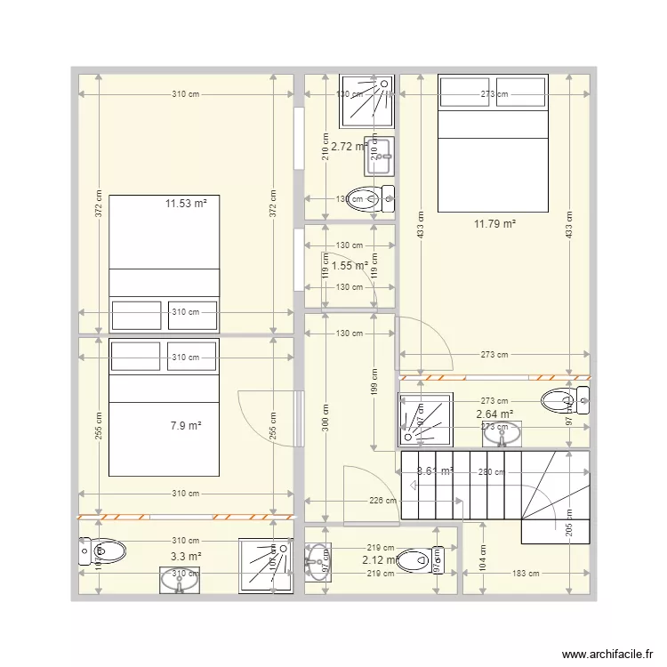 VILLA PERRIER ETAGE bis. Plan de 