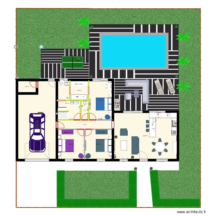 plan maison 2. Plan de 10 pièces et 155 m2