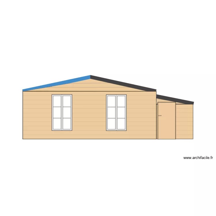 ABRI DE JARDIN Plan fa&ccedil;ade cot&eacute; nord. Plan de 