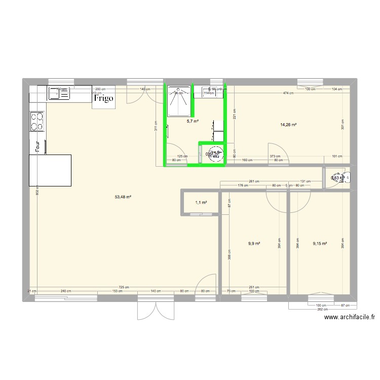 Maison Nath base 2. Plan de 8 pièces et 95 m2