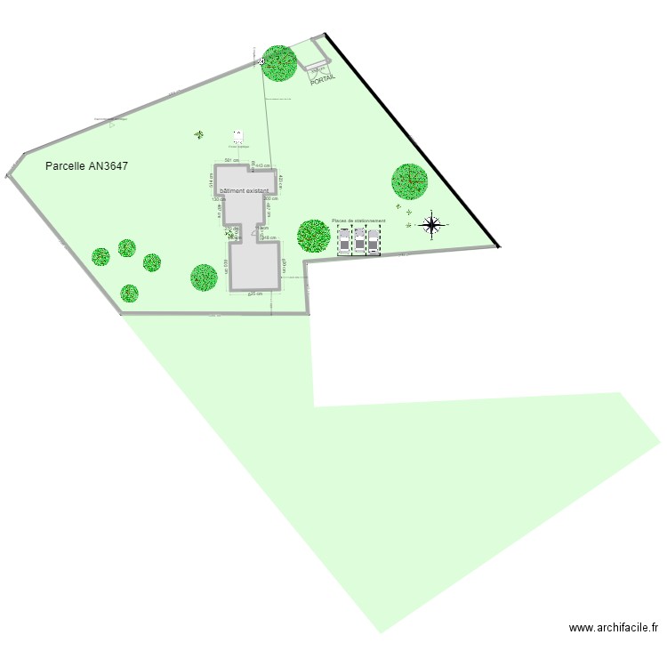 Plan AVEC clôture . Plan de 1 pièce et 137 m2