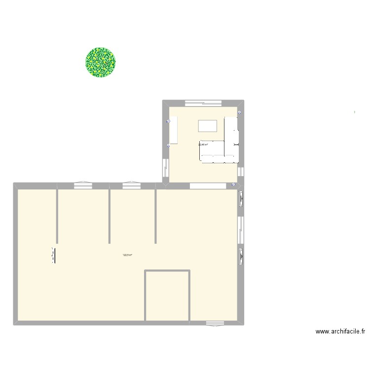 extension maison 3. Plan de 2 pièces et 145 m2