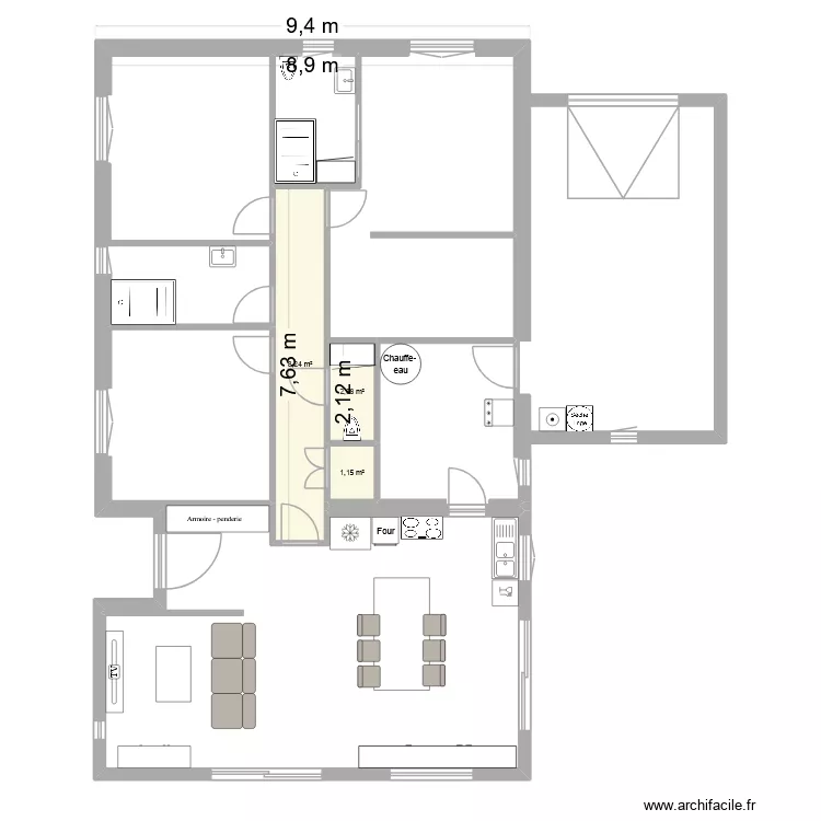 maison ST avec cuisine. Plan de 3 et 11 m² maison ST avec cuisine. Plan de 3 et 11 m²