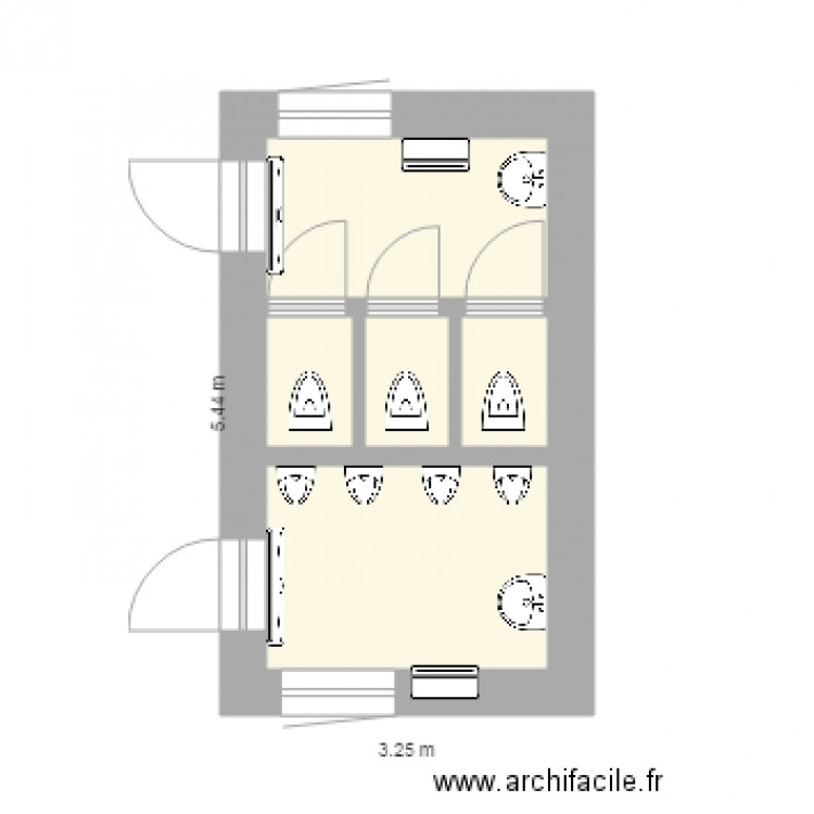 Toilettes local 25. Plan de 0 pièce et 0 m2