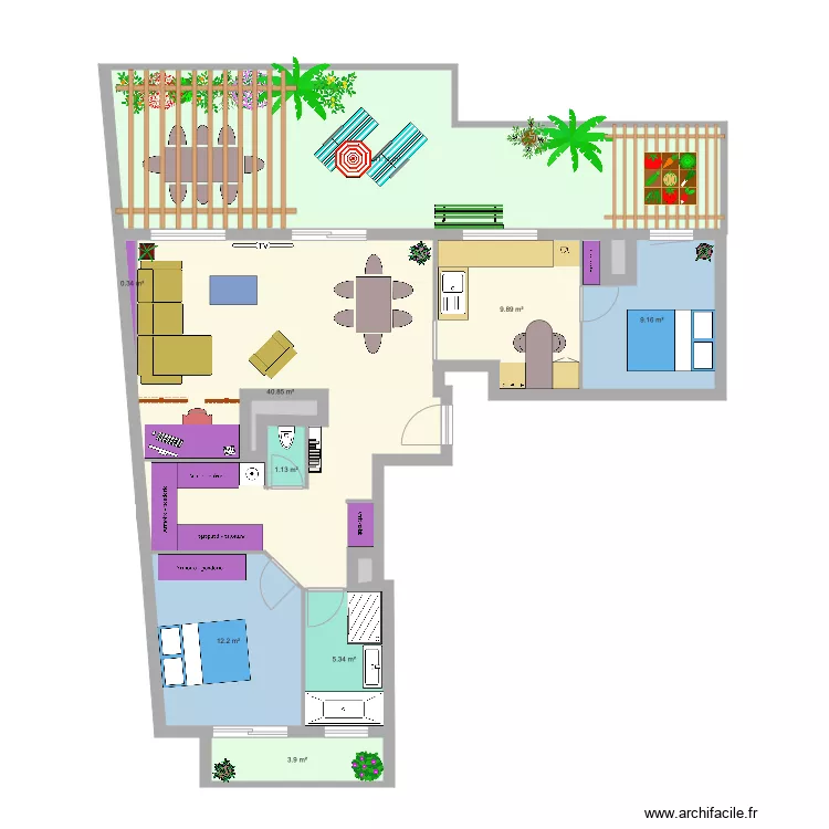 appart V1. Plan de 