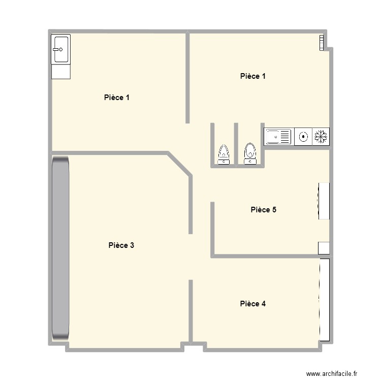 maison né (plan projet. Plan de 1 pièce et 89 m2