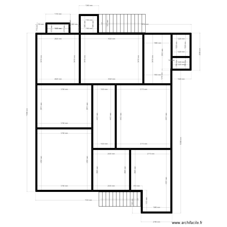 Curtis. Plan de 12 pièces et 98 m2