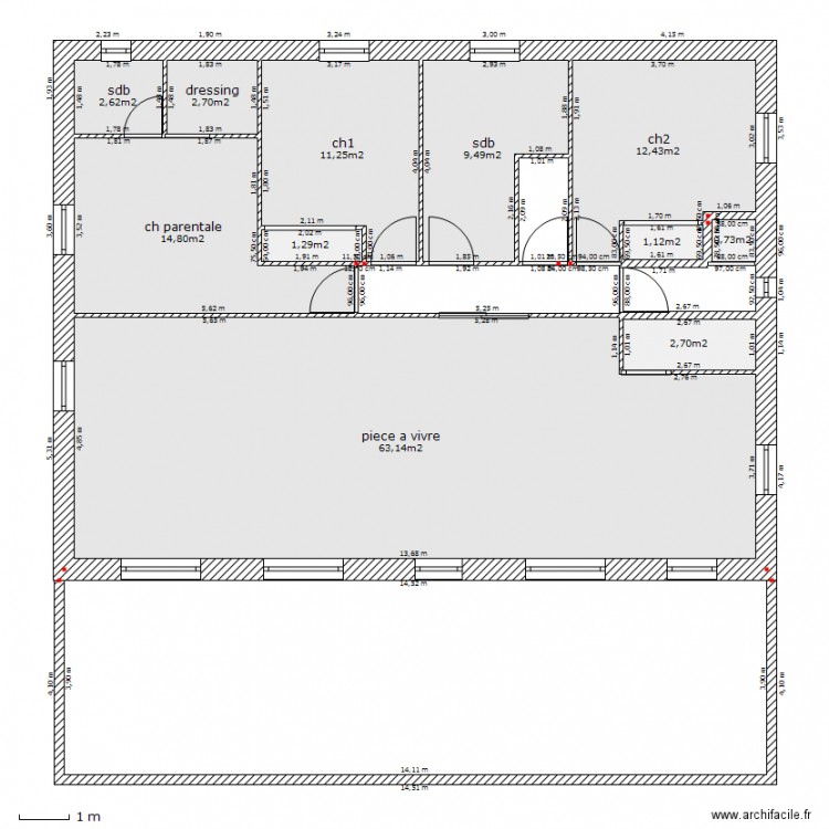 plan caunes modif. Plan de 0 pièce et 0 m2