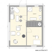 Plan maison 35m2 au sol avec mezzzanine