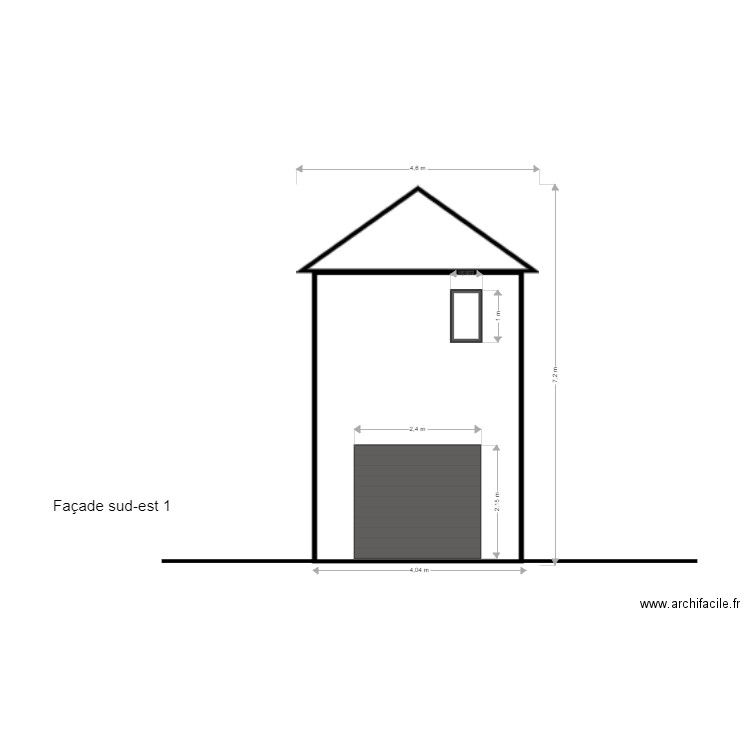 façade. Plan de 0 pièce et 0 m2