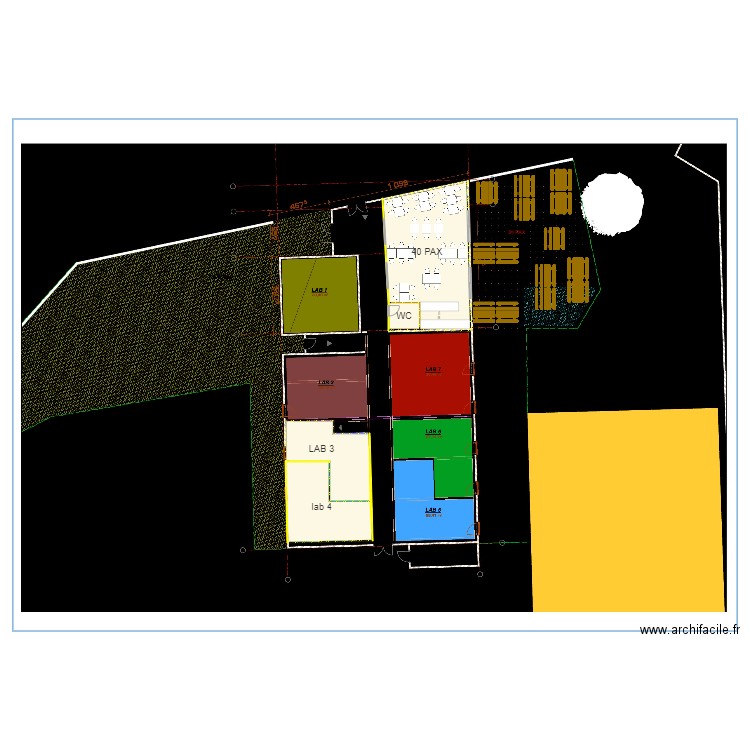 COZINE V2. Plan de 4 pièces et 123 m2