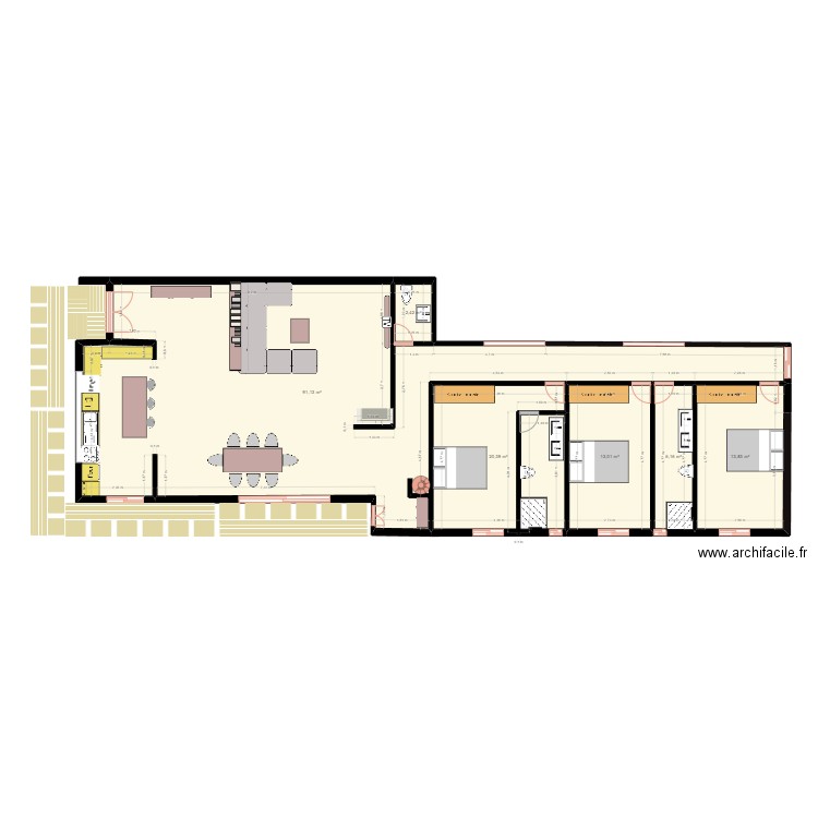 Maison AIRVAULT. Plan de 6 pièces et 147 m2