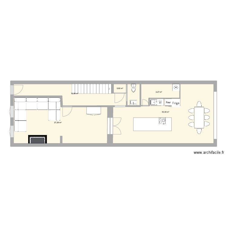 Maison K. Plan de 5 pièces et 81 m2