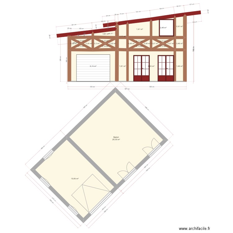 PLAN 14 JANVIER M.PETIT . Plan de 28 pièces et 80 m2