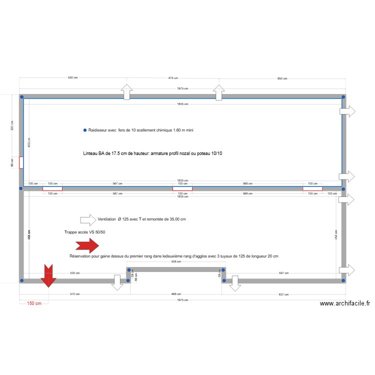 PIRAN VS VENTILATION. Plan de 2 pièces et 145 m2