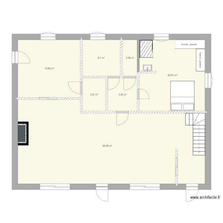 plan de maison 115 m2