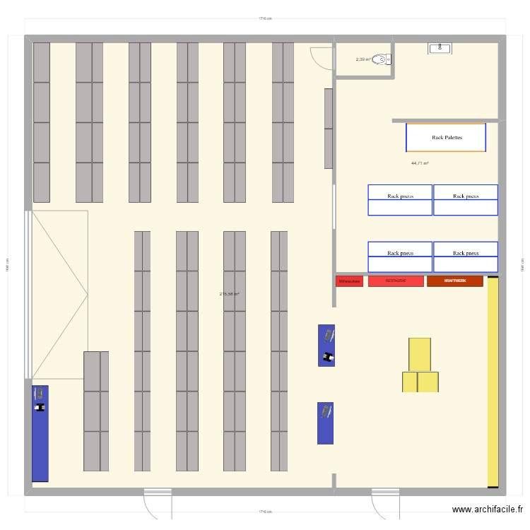 Castelnaudary. Plan de 3 pièces et 263 m2