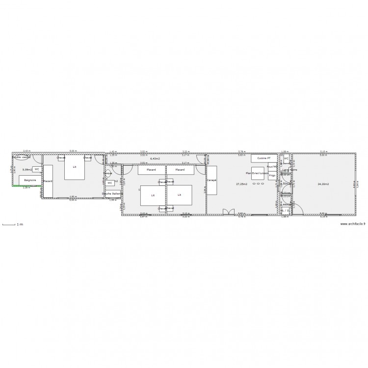 Futur meublé. Plan de 0 pièce et 0 m2