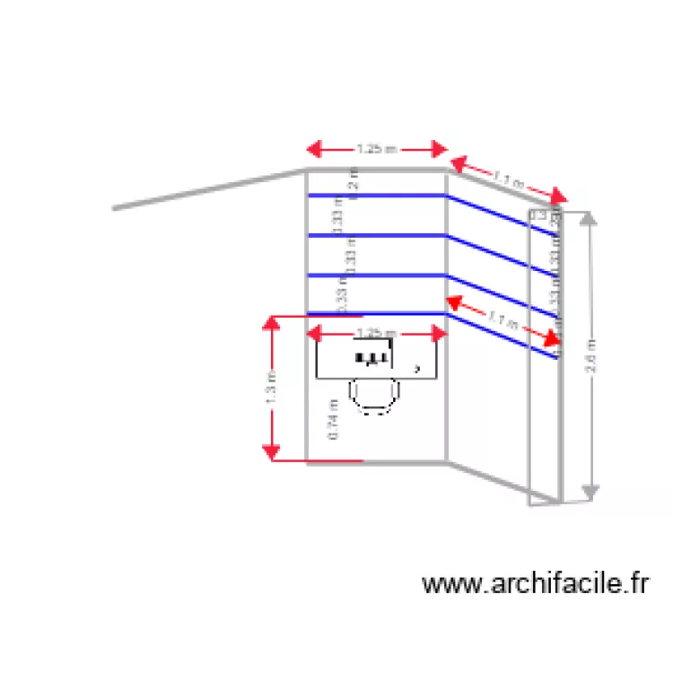 etagere 1 et 2 bureau 2. Plan de 