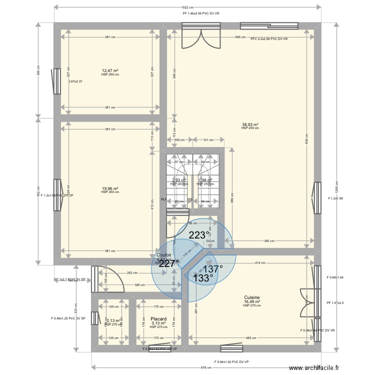 Masoye. Plan de 19 pièces et 197 m2