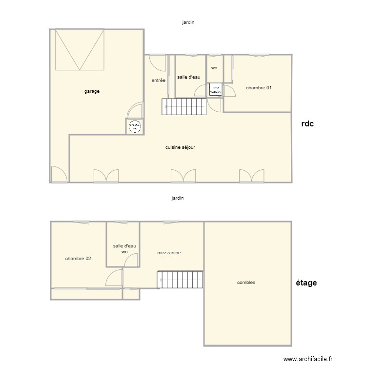 devos am. Plan de 0 pièce et 0 m2