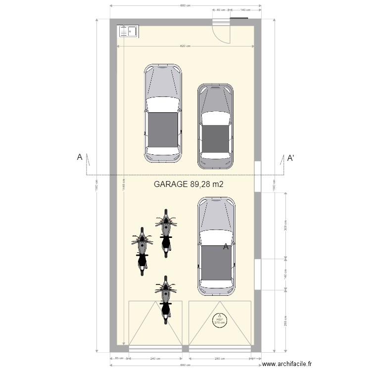 GARAGE FACADE. Plan de 0 pièce et 0 m2