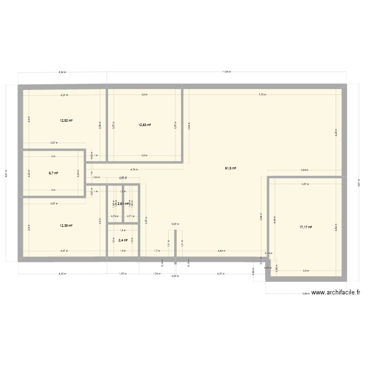 plan maison bas 3. Plan de 8 pièces et 128 m2