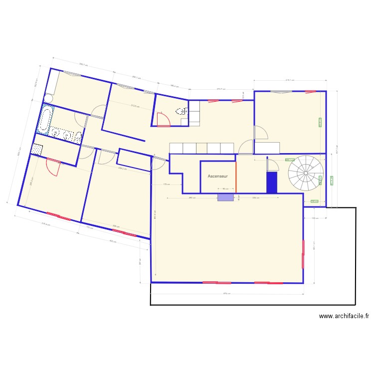 bourgoin. Plan de 9 pièces et 151 m2