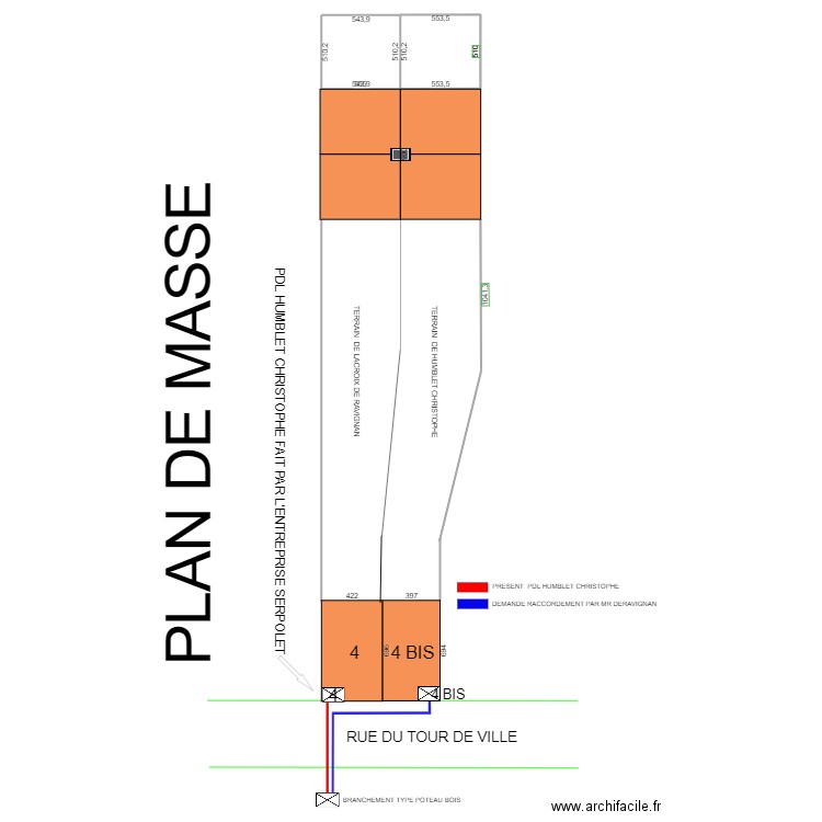 PLAN DE MASSE HUMBLET 4 TOUR DE VILLE . Plan de 0 pièce et 0 m2