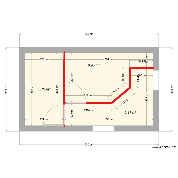 cave SCHINDLER. Plan de 3 pièces et 19 m2