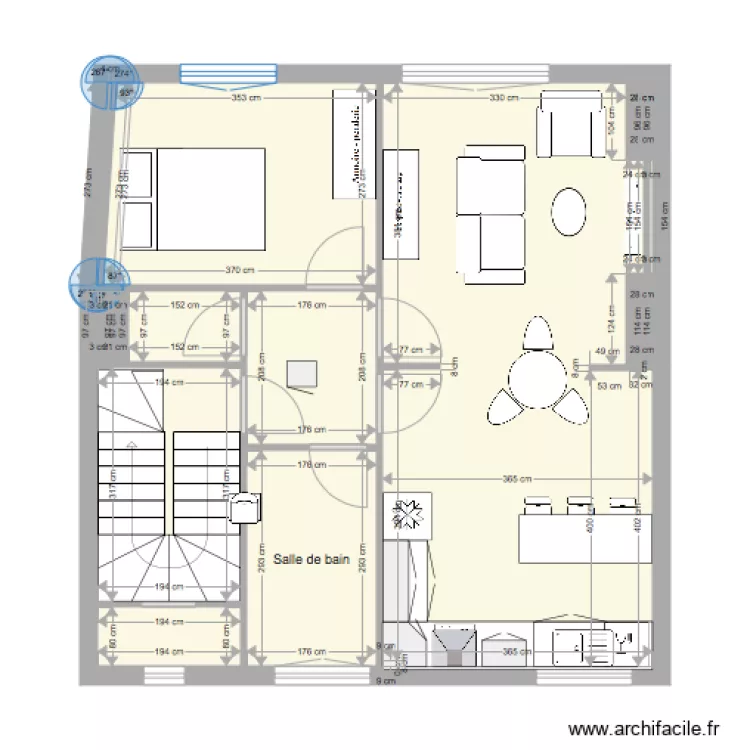 CARNOT 2eme avec grenieren conservant les portes. Plan de 
