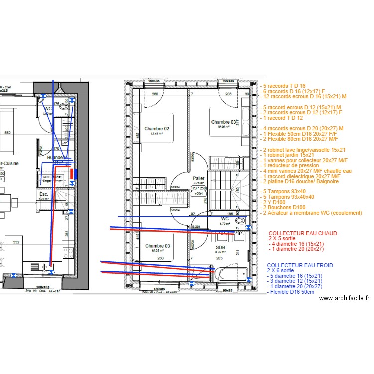 PLANS PLOMBERIE RC ETAGE PRESSOIR. Plan de 0 pièce et 0 m2