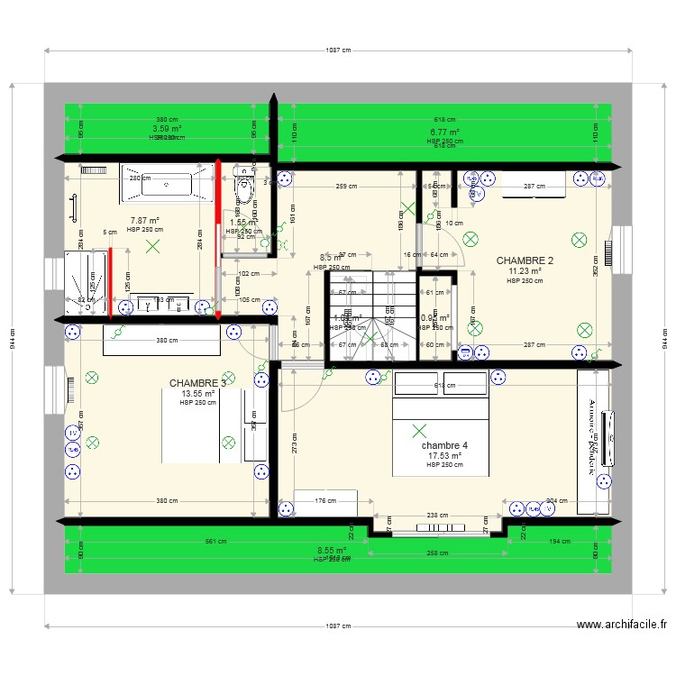 KERJAFFRE  1ER 1 futur PLAN ELECTRIQUE. Plan de 0 pièce et 0 m2