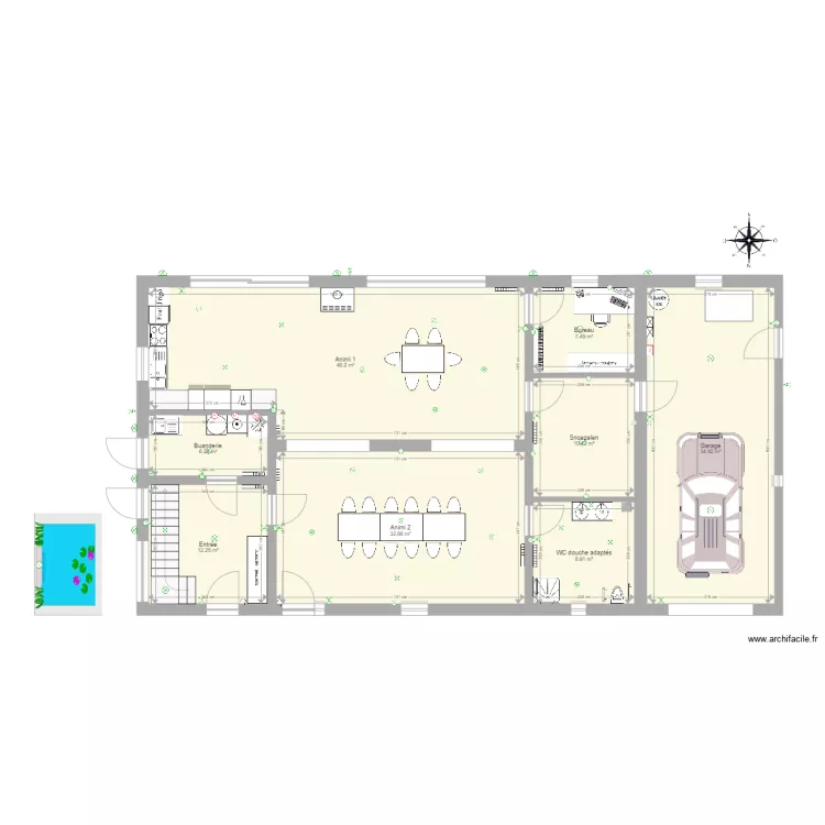 maison 300m2 &eacute;tage. Plan de 