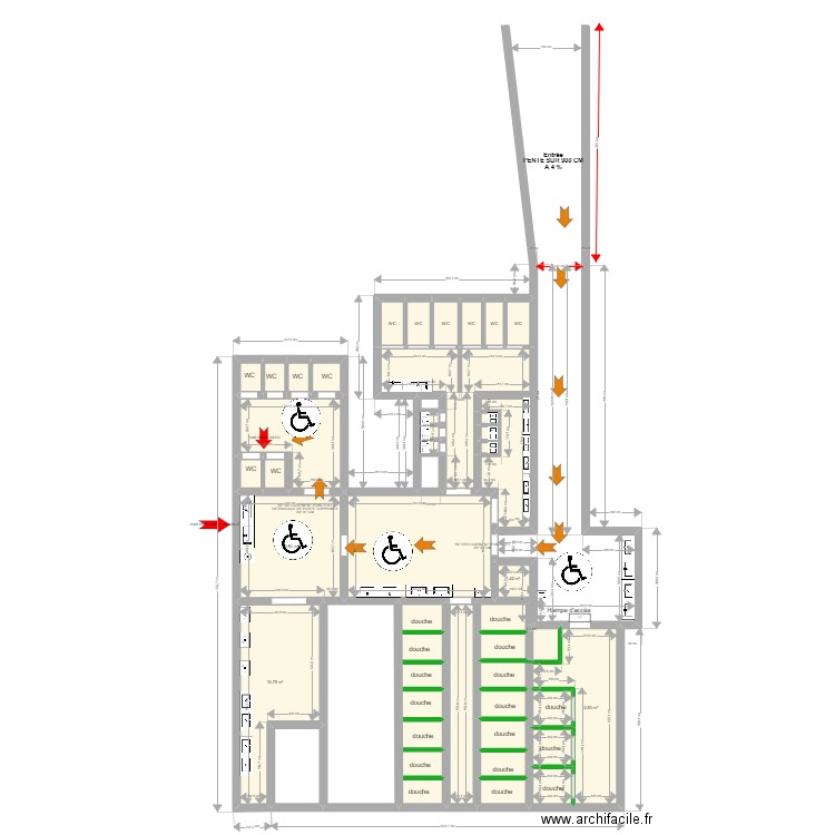  A3 KOAWA ROchetaillée - sanitaire sous le chateau COMPLET. Plan de 39 pièces et 175 m2