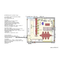 escurial séjour cuisine entrée projet avec table de 8