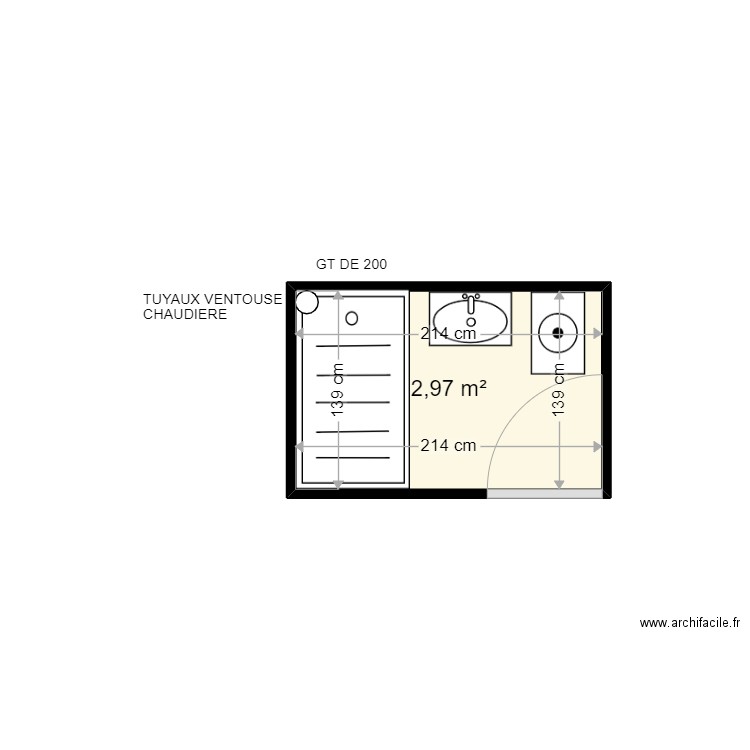 DELPIERRE DOMINIQUE . Plan de 1 pièce et 3 m2