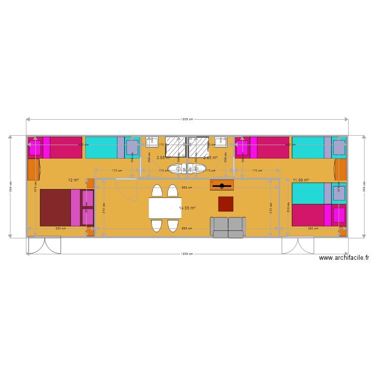 MODELE W 390X630 CM . Plan de 0 pièce et 0 m2