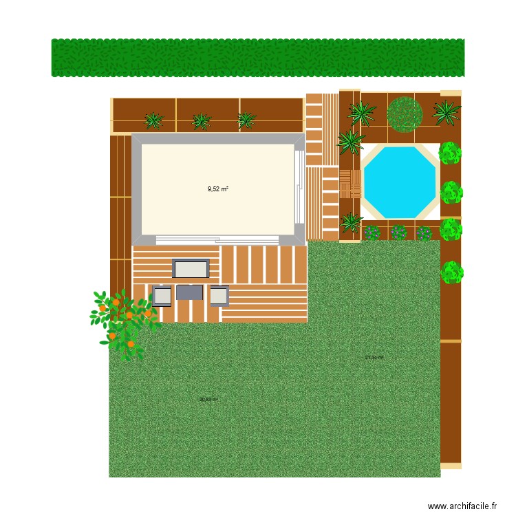 Jardin. Plan de 1 pièce et 10 m2