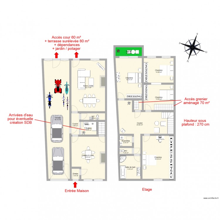 GERARDIN Michel. Plan de 0 pièce et 0 m2