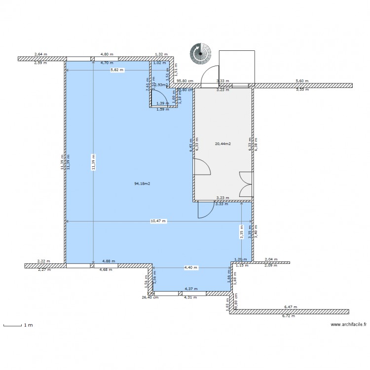 v454 avec placards existants. Plan de 0 pièce et 0 m2