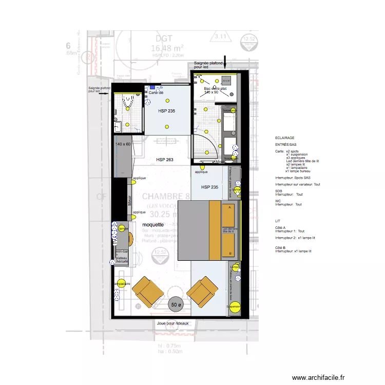 Chambre 8 Z. Plan de 