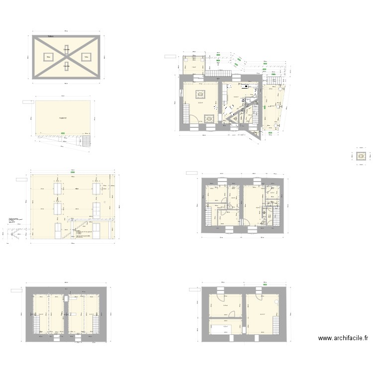 Plans Villechenève cadastre AI 380. Plan de 37 pièces et 390 m2
