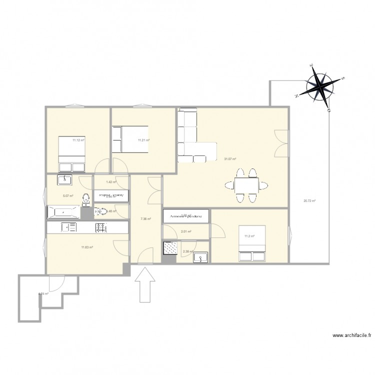 Plan F4 Cretes . Plan de 0 pièce et 0 m2