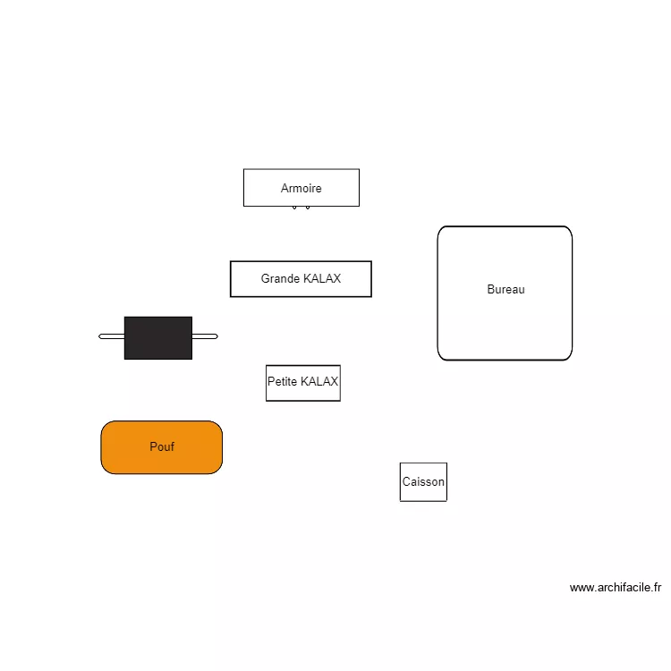 mobilier herv&eacute;. Plan de 