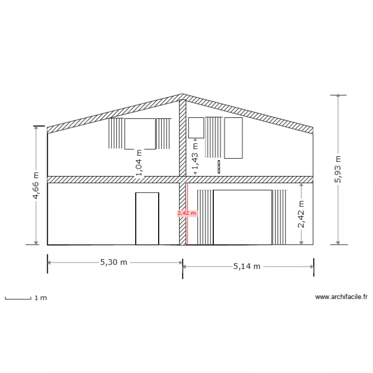 facade ouest projet rectifié. Plan de facade ouest projet rectifié. Plan de